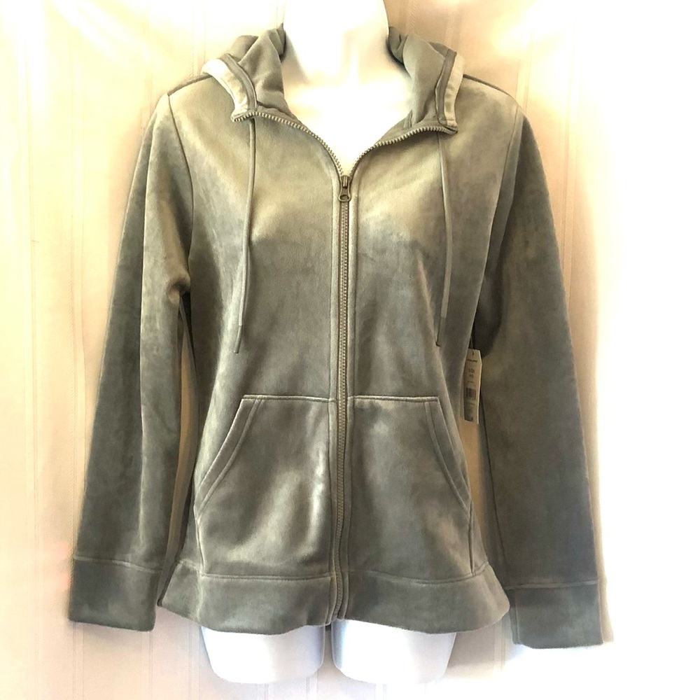 💎 3for $30 Time and Tru Silver Velour Hoodie S